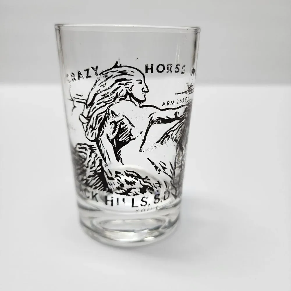 Vintage Crazy Horse Mtn. Black Hills South Dakota Juice Glass